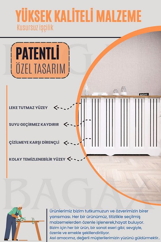 Desen D3, Çam Renk, 116 cm Petek Kaplama, Dresuar - 4