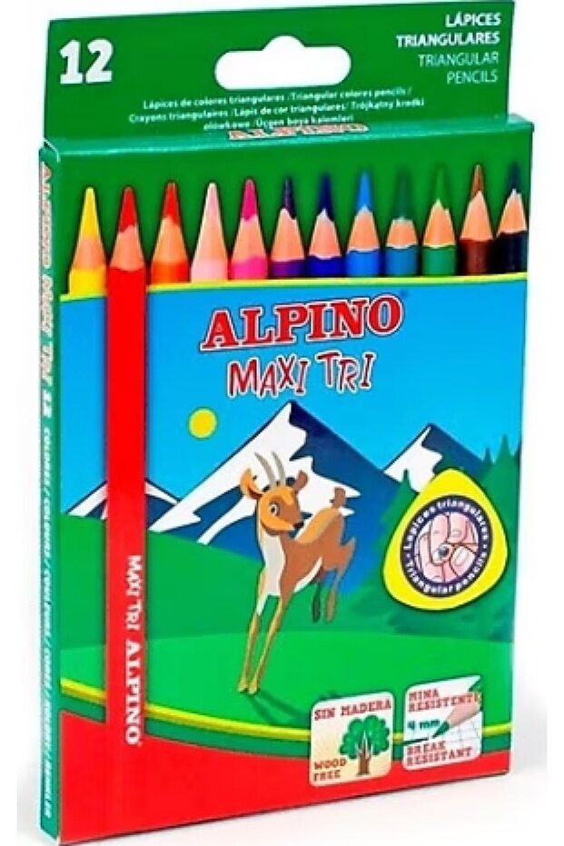 Alpino Maxi Tri Thick Dry Paint 12 Colors (Al-2133)