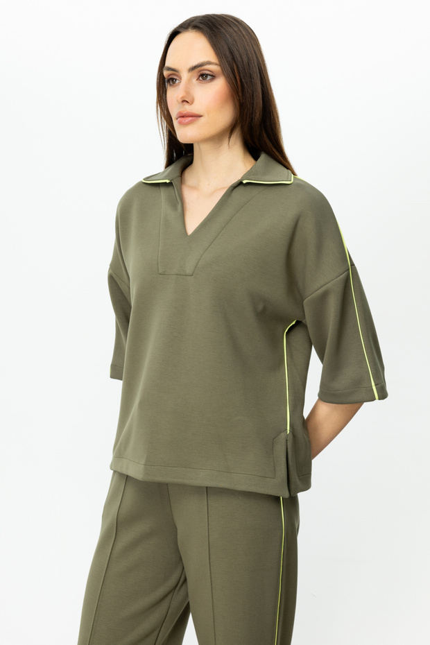 Biyeli Kısa Kol Eşofman Üstü - 2