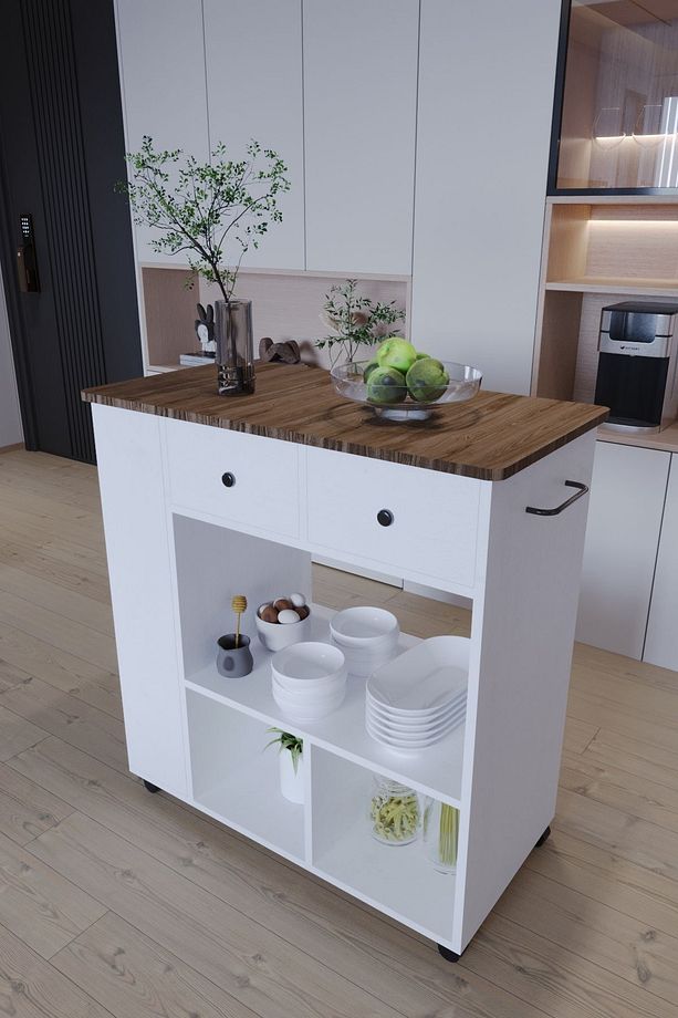 Balım Servant Modern Şık Mutfak Adası Ceviz - 1