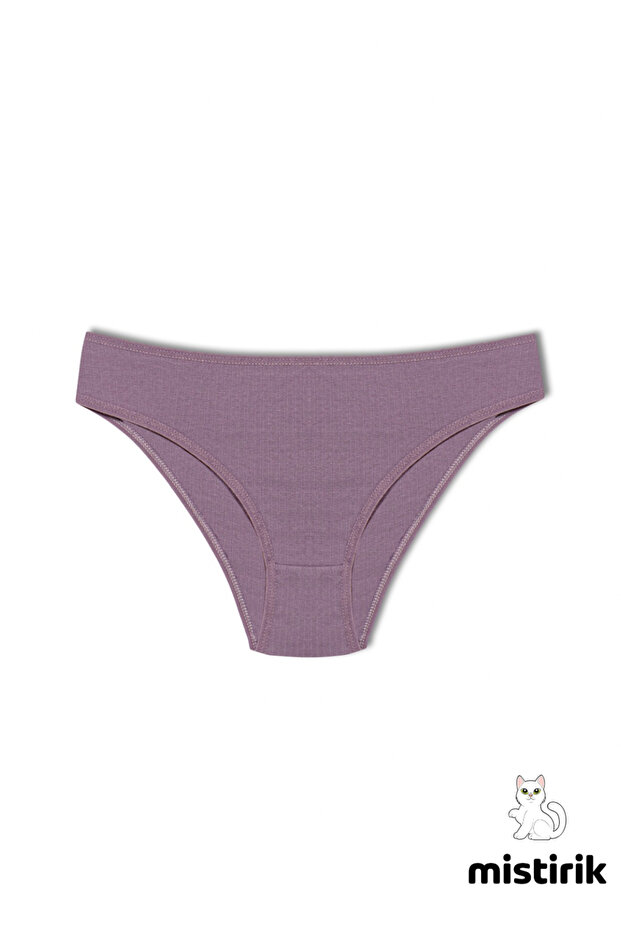 Taranto Model Ribbed Cotton Slip Flexible Comfortable Breathable Underpants Purple Color