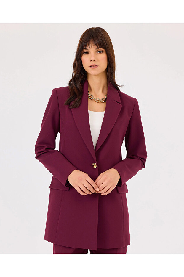 Ceket Yaka Çift Düğmeli Ceket - 7