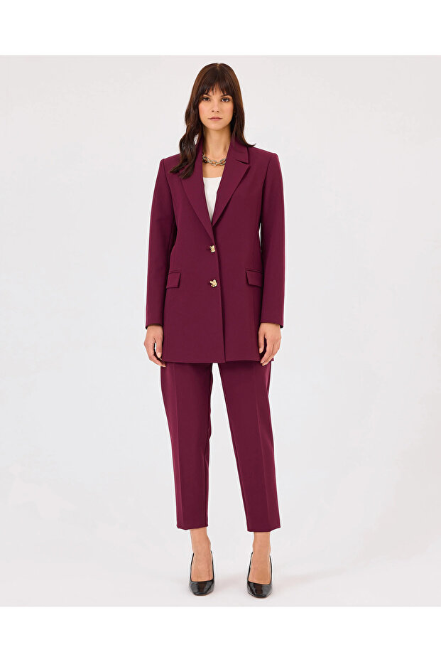 Ceket Yaka Çift Düğmeli Ceket - 4