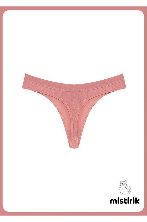 Paulo Model Esnek Ve Yumuşak Fitilli String Model Spor Külot Pastel Pembe Renk - 4