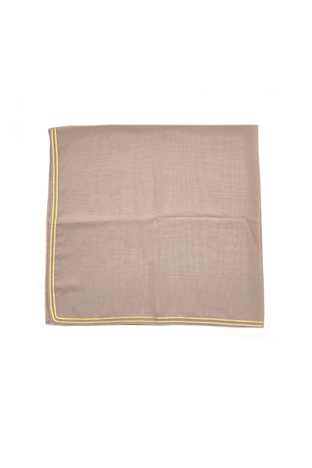 5'li Set Altın Biyeli Krep Şifon Eşarp 100x100cm Yazma Toptan Hediyelik - 4
