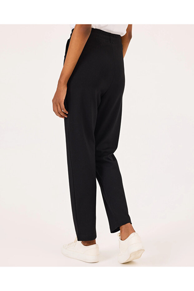 Elastik Bel Cepli Bilek Boy Pantolon - 2