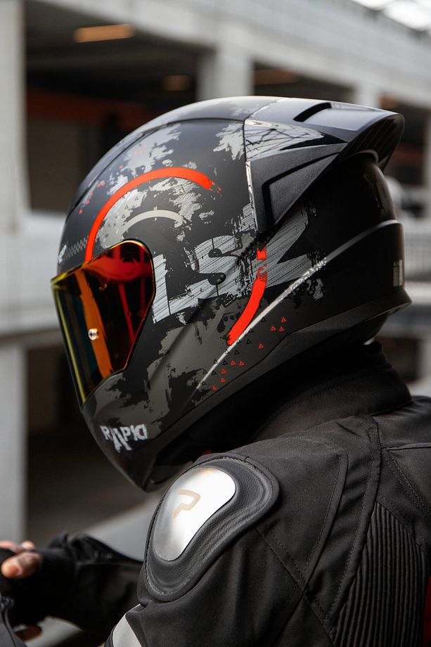 RAPID 2 RACE CIRCLE MAT SİYAH-KIRMIZI KASK - 3