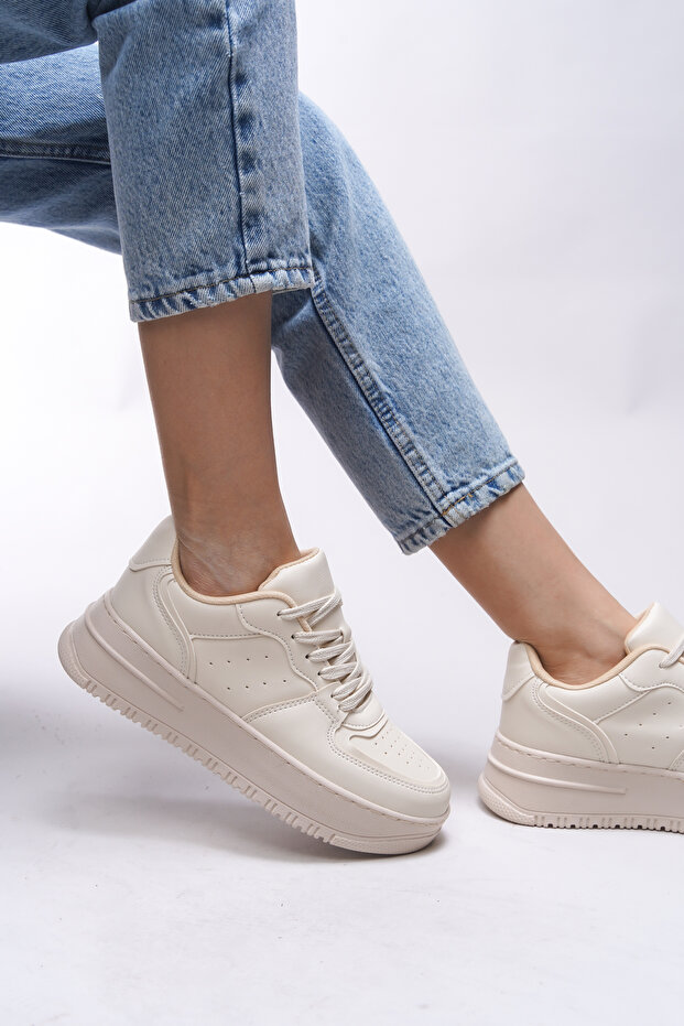 Bej Kadın Sneaker 0012255 - 5