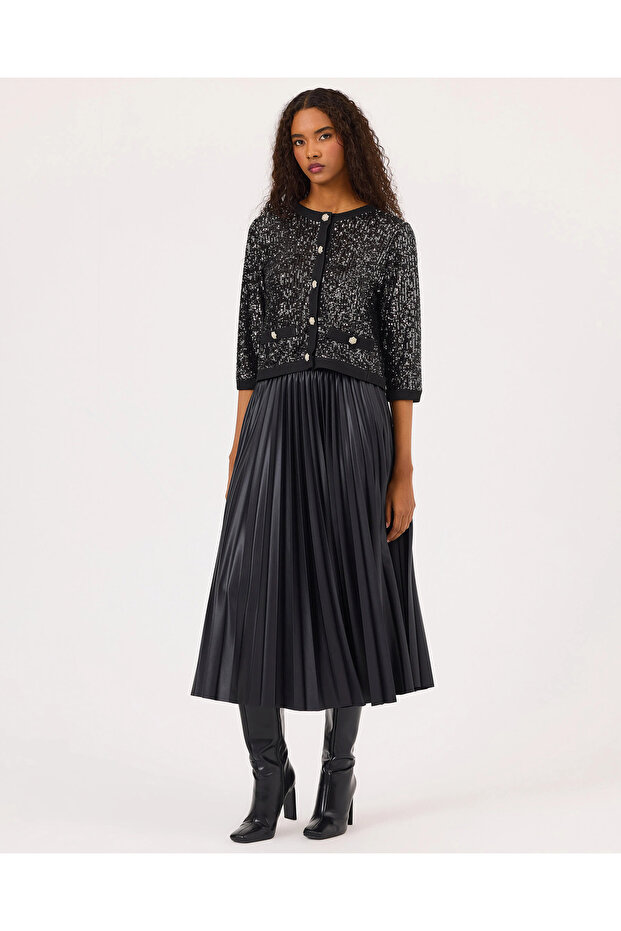 Seçil Pliseli Etek -242610001 Siyah - 1