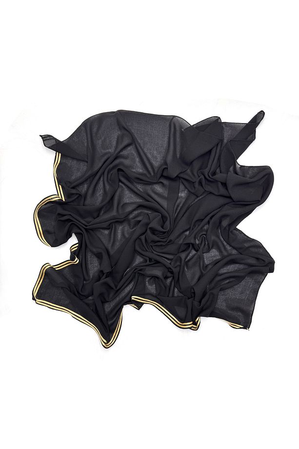 10'lu Set Altın Biyeli Krep Şifon Eşarp 100x100cm Yazma Toptan Hediyelik - 5