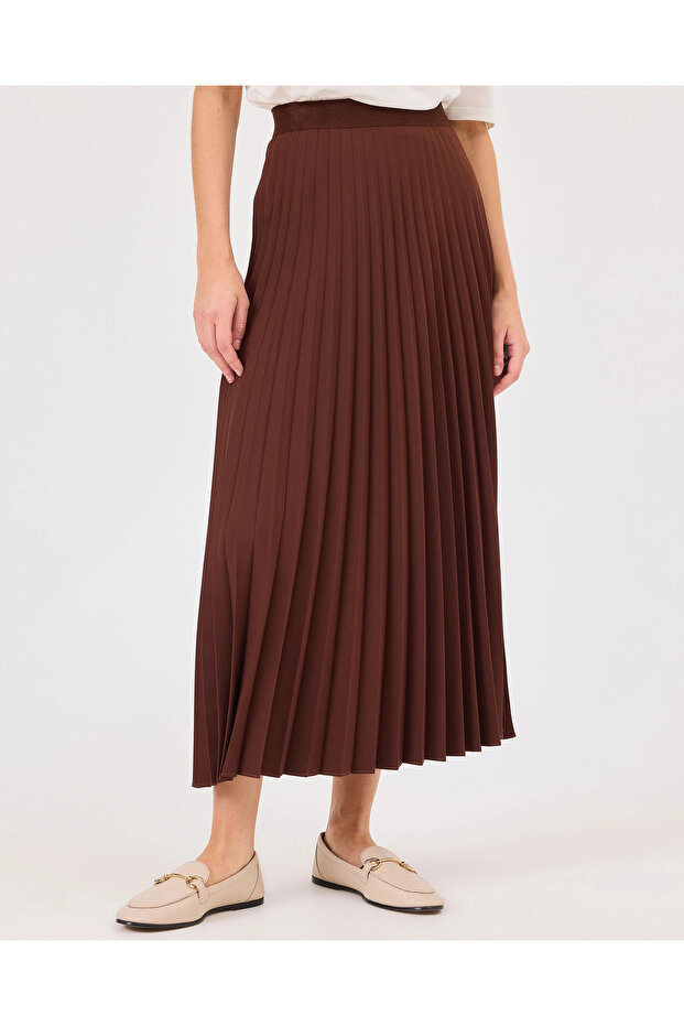 Pliseli Elastik Bel Etek - 3