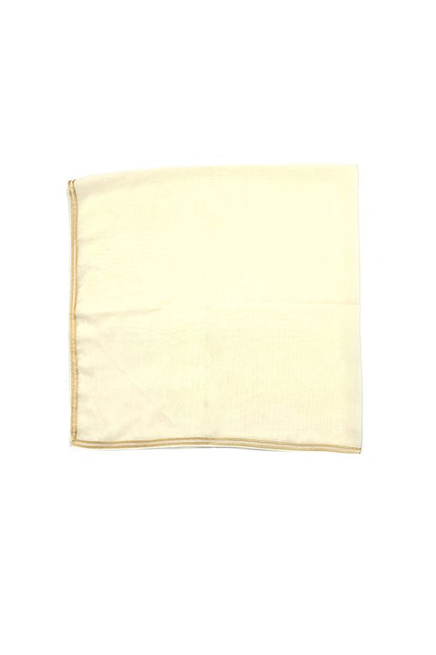 Altın Biyeli Krep Şifon Eşarp 100x100cm Yazma - 2