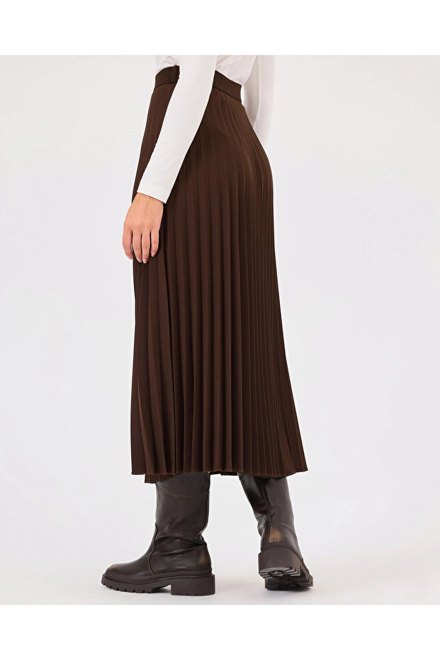 Pliseli Elastik Bel Etek - 5