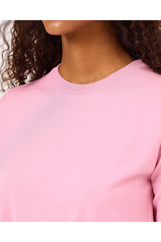 Sıfır Yaka Bel Boy Triko Bluz - 5