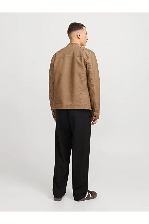 JJEWARNER WASHED PU JACKET PU DERİ MONT NOOS SAFARİ - 6
