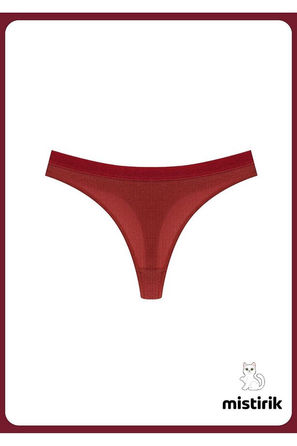 Paulo Model Esnek Ve Yumuşak Fitilli String Model Spor Külot Bordo Renk - 1