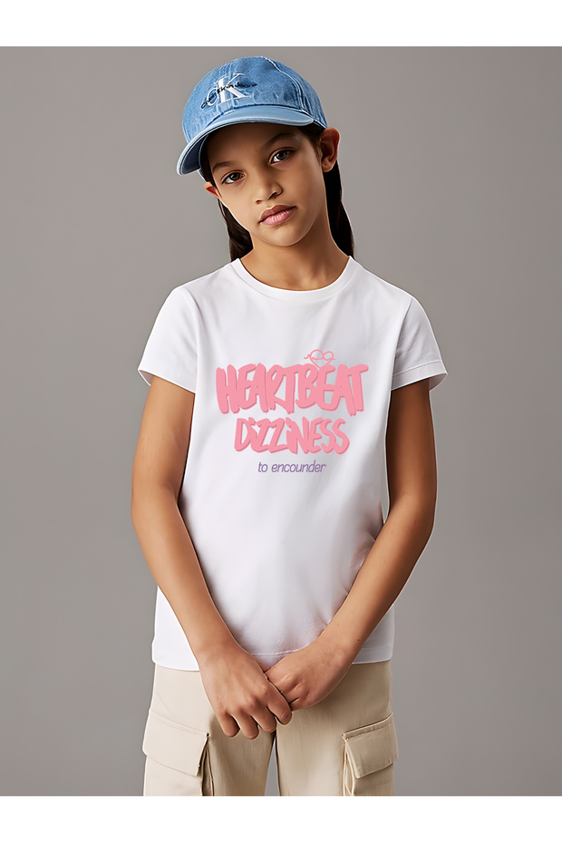 Children's Heartbeat Printed Cotton Tshirt