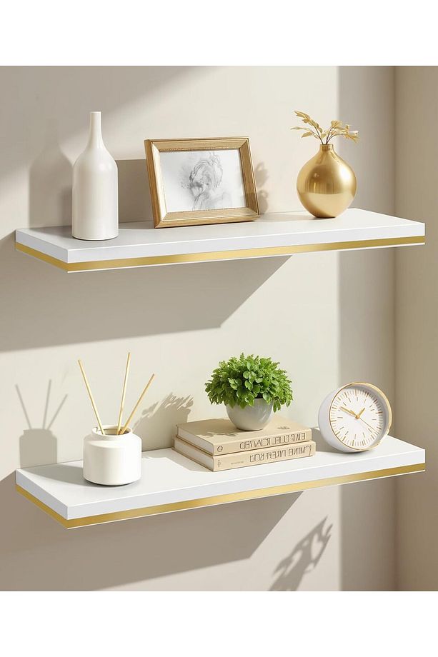 Beyaz MDF Uçan Duvar Rafı, Dekoratif Duvar Rafı, Banyo Mutfak Çocuk Odası Rafı, Ahşap Duvar Rafı - 6