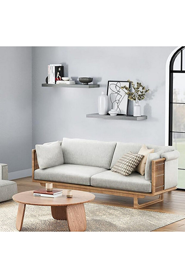 رف عائم مستطيل الشكل مثبت على الحائط 60.96 × 20.32 سم - 1