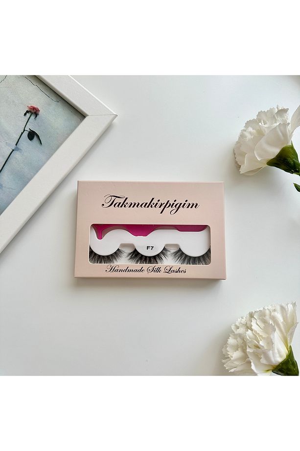 3'lü Cateye Ipek Takma Kirpik Set (F7 MODEL), Powerliner Şeffaf Kalem Yapıştırıcı Ve Takma Aparatı - 6
