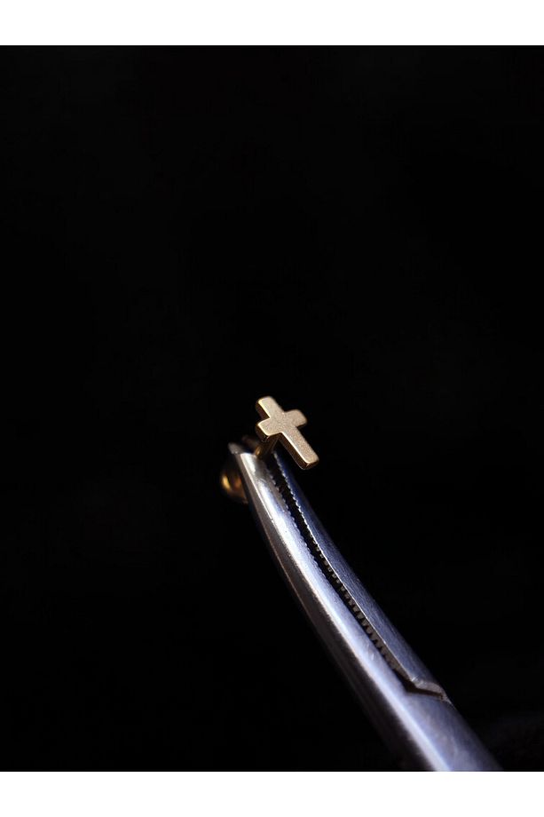 Minimal Haç Model Piercing Helıx Tragus Conch - 1