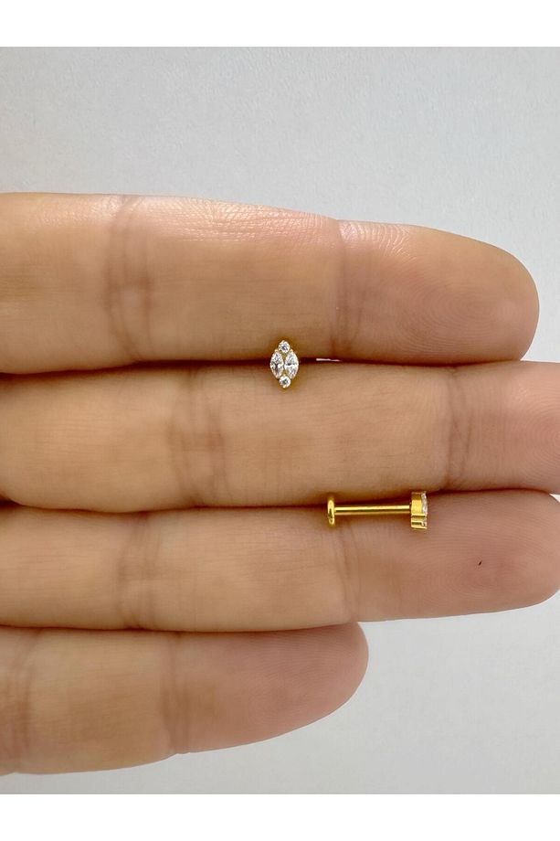 1 adet G23 TİTANİUM ( titanyum) tragus helix kıkırdak lobe conch uyumlu piercing - 2