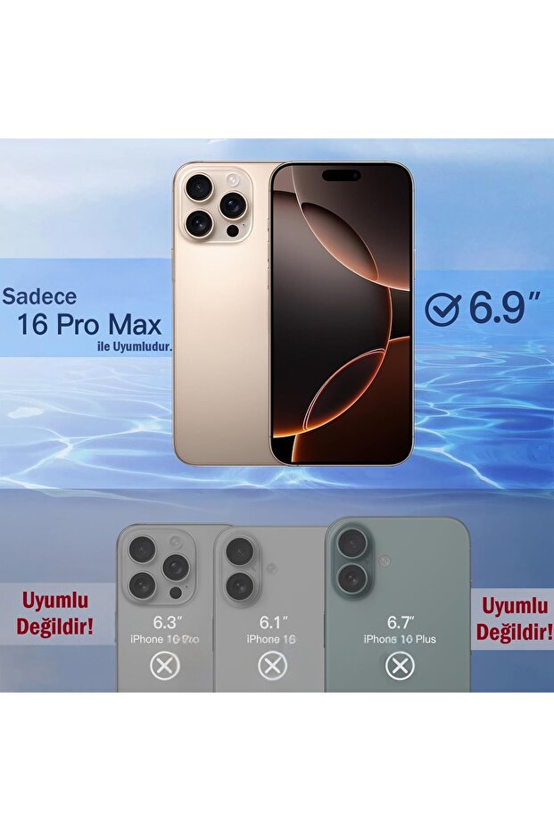 واقي شاشة زجاجي شفاف لهاتف iPhone 16 Pro Max - 9H HD+ - 2