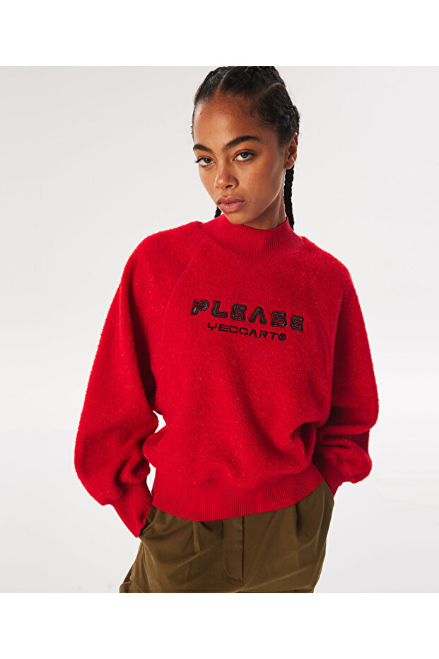 Embroidered Slogan Sweatshirt