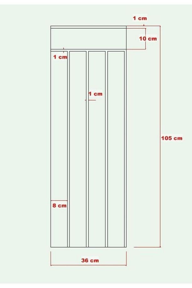 Dekoratif, Duvar Çıtası, Ahşap Duvar Paneli, Boyanabilir, 4mm Ham Mdf, 36x102 (1 ADET) - 2