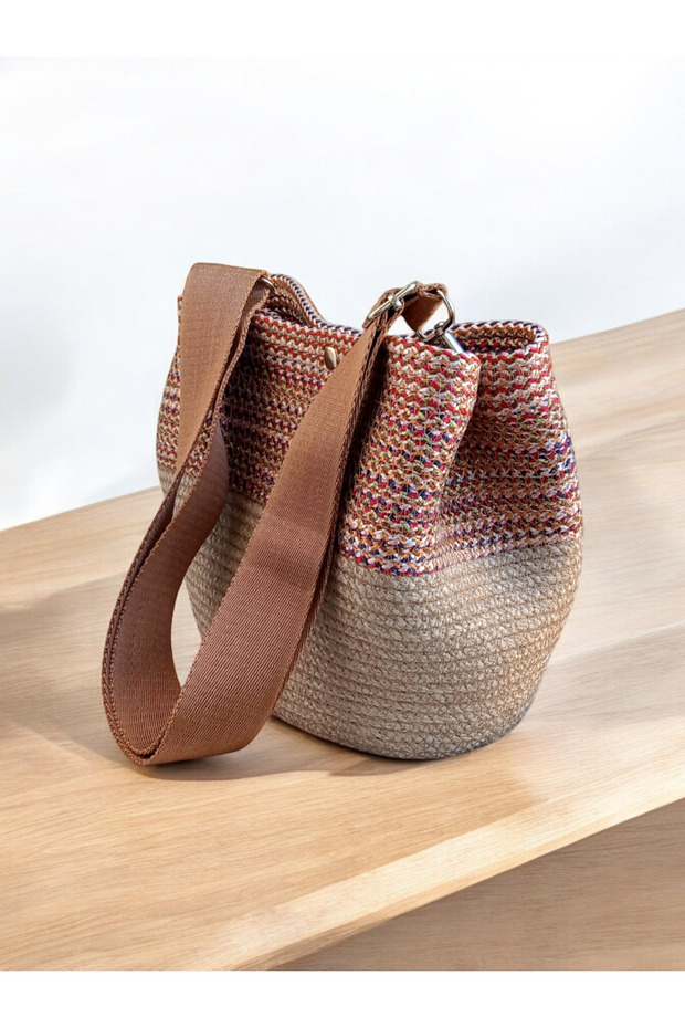 Hasır degrade çapraz çanta - 1