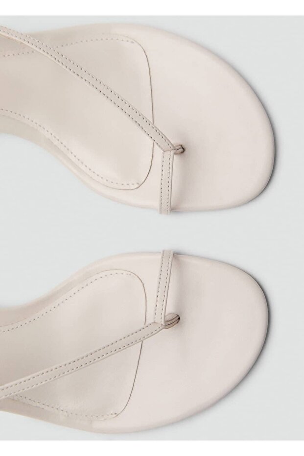 Deri bantlı sandalet - 5