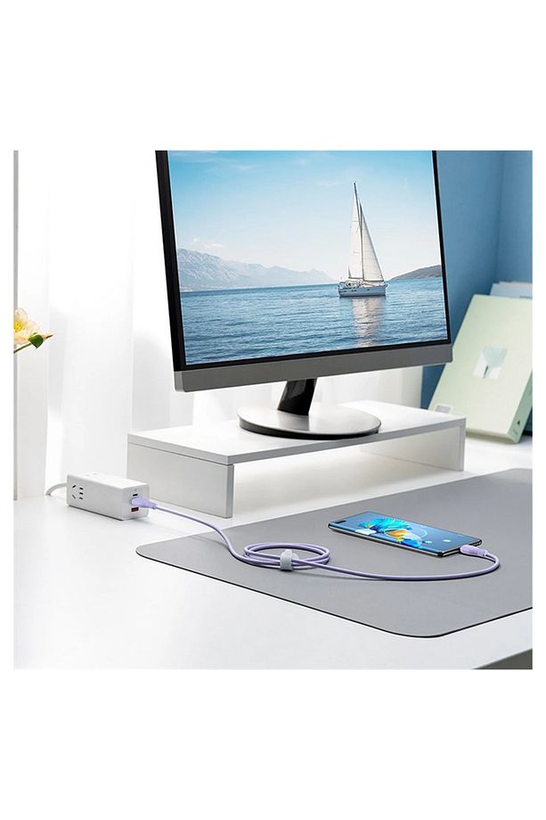 Pudding Hızlı Şarj Özellikli Type-c To Type-c 100w Kablo 1.2m. Mor - 8
