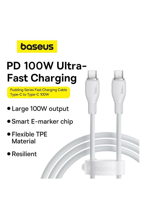 Pudding Serisi Hızlı Şarj Ve Data Kablosu Usb'den Type-c Usb-c'ye 6 Amper 100w, 1,2m - 8