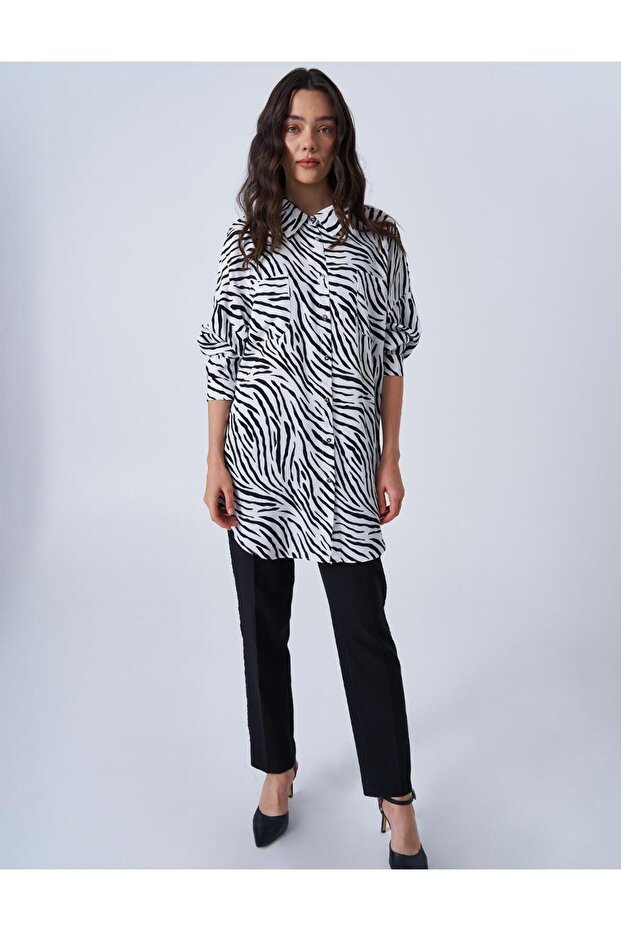 Zebra Patterned Black Tunic - 3