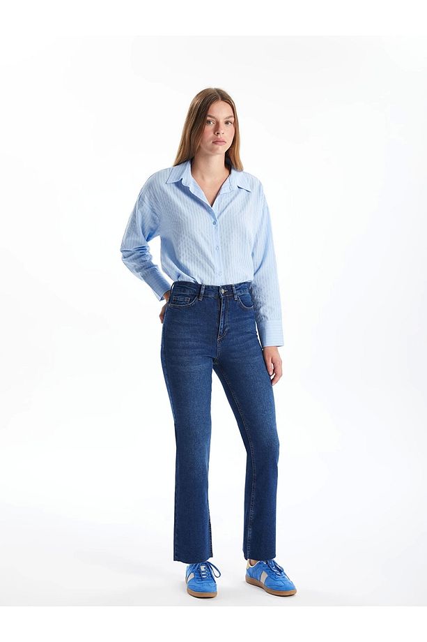 LCW Jeans İndigo Mars Flare Kadın Jean Pantolon - 1