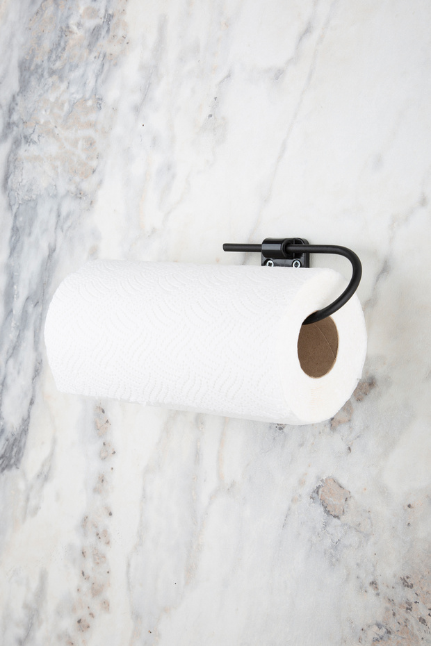 Mini Series Black Paper Roll Towel Holder, Napkin Holder, Bathroom and Kitchen Hanger