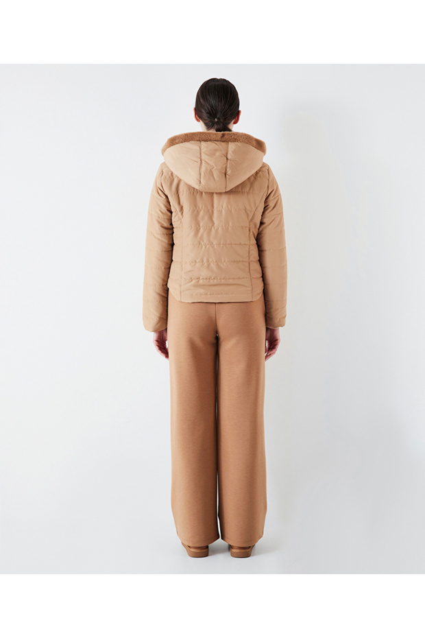 Suni kürklü kapitone mont - 7