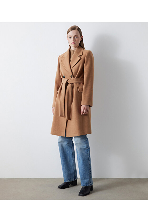 معطف كشمير بحزام - 5