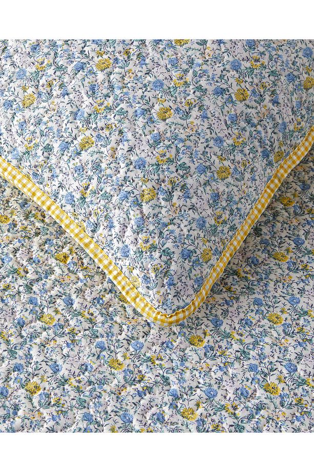 Azure Bloom Çok Amaçlı Tek Kişilik Yatak Örtüsü Takımı 160x220 cm Sarı - 5