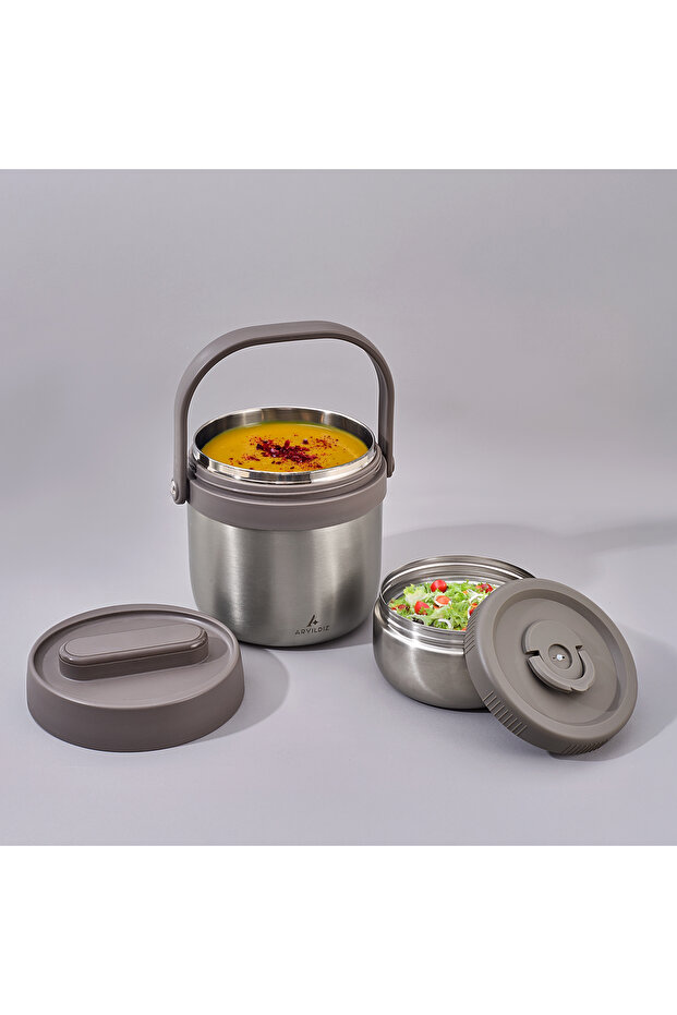 Bento Round Lunch Box Steel 1400 ml