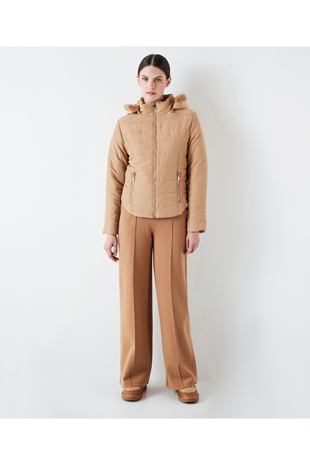 Suni kürklü kapitone mont - 1