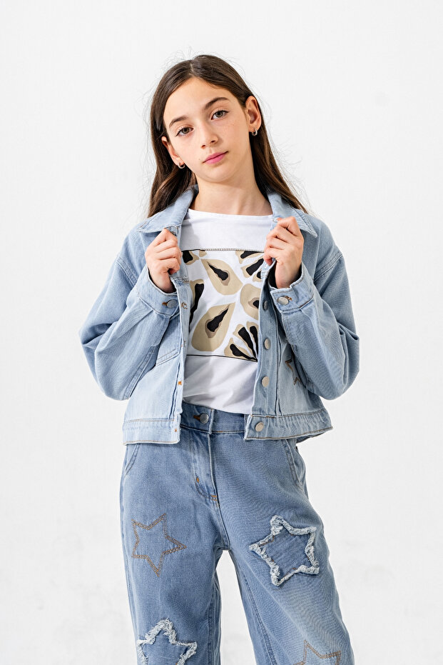 Girl's Embroidered Denim Jacket 1550
