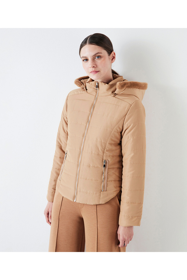 Suni kürklü kapitone mont - 2