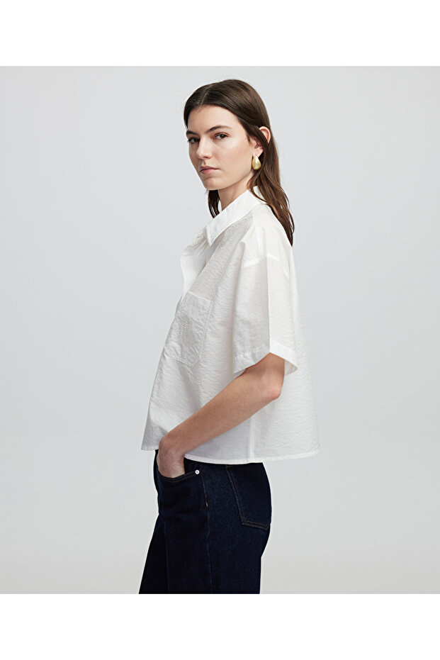 Monogram nakışlı gömlek - 5