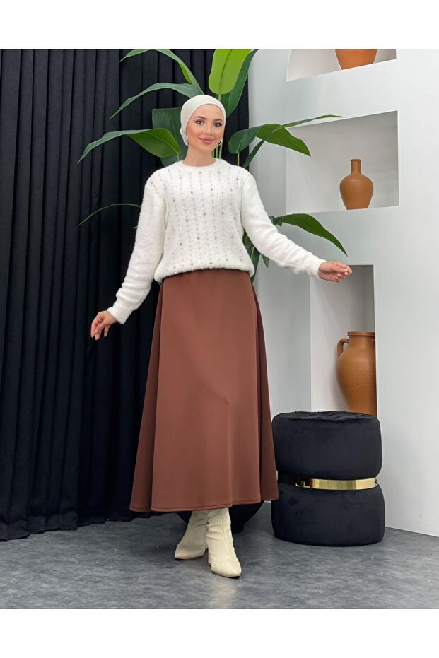 Modaalfabe Hijab Puff Scuba Flared Skirt