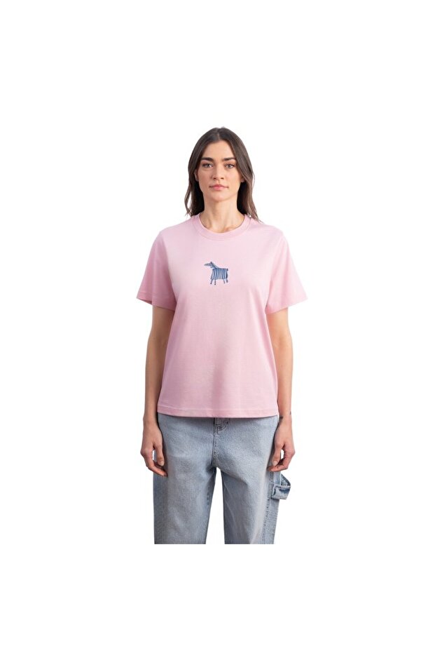 Zebra Regular Pembe Tişört