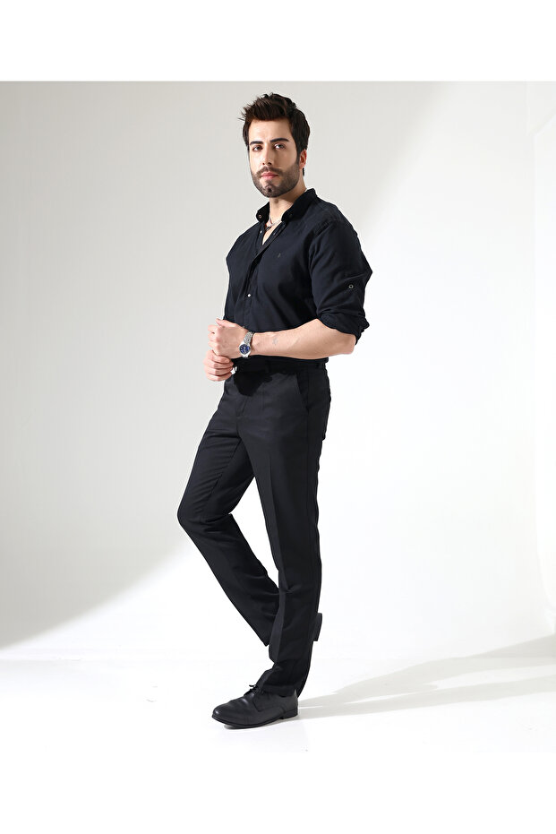 بنطال رجالي مريح بدون نمط - 2