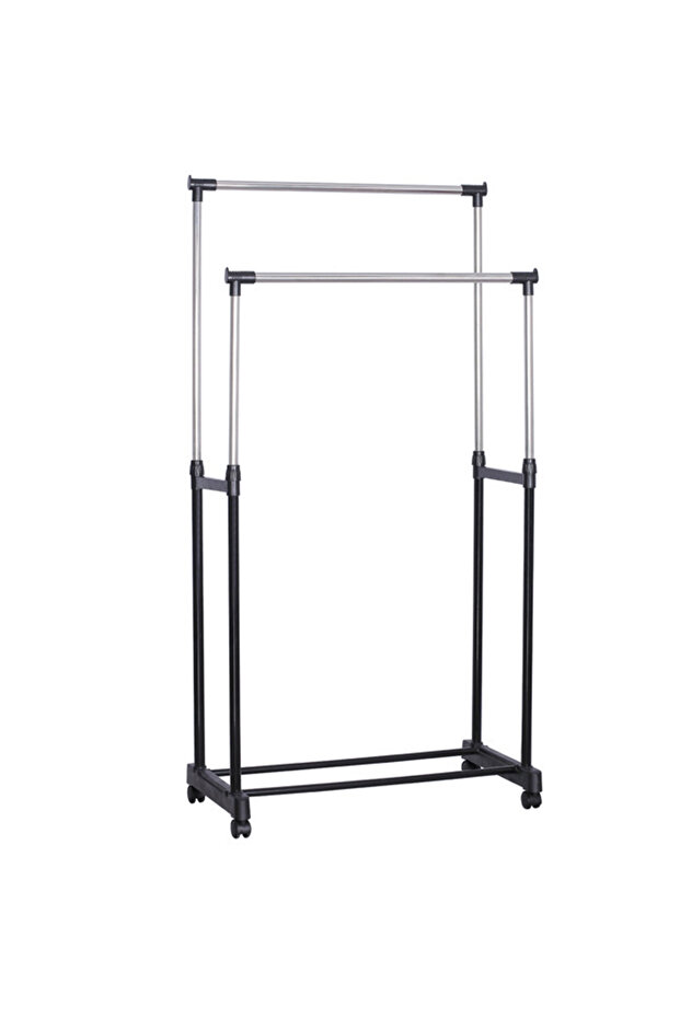 Home simple assembly double pole drying rack - 1