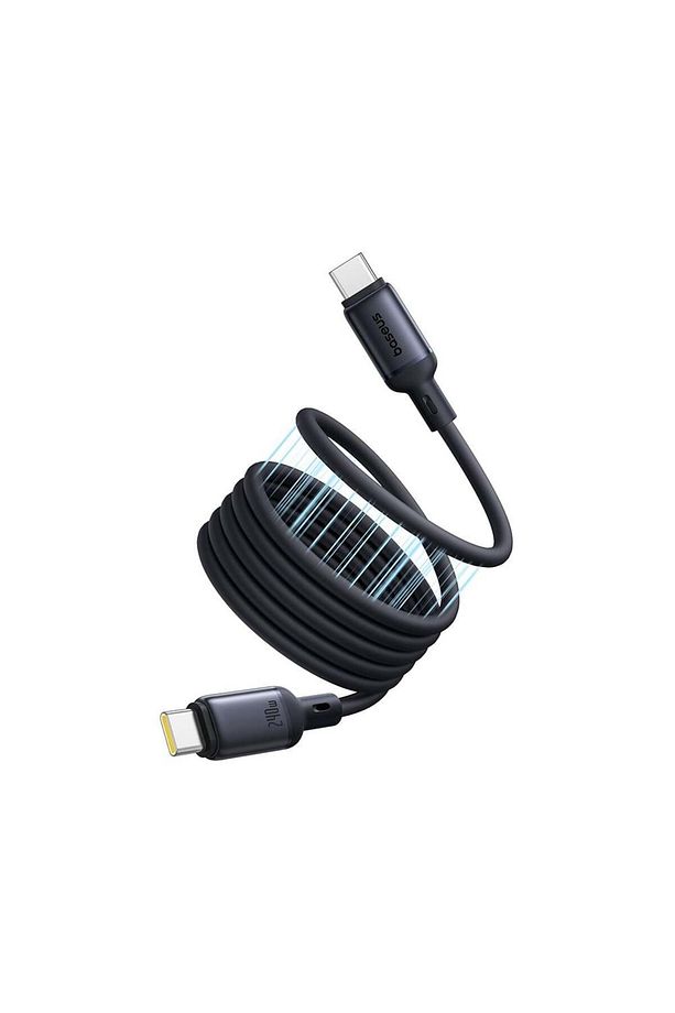 PicoGo Manyetik Silikon Usb-c to Usb-c Şarj Kablosu 240W 1m, - Siyah - 1