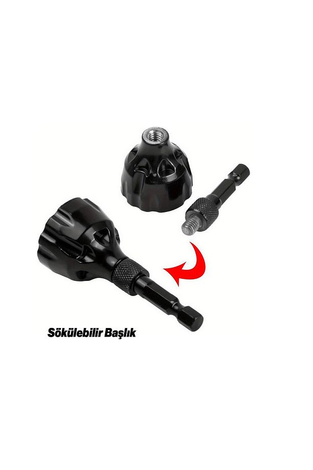 Çapak Alma Raspa Raspası Aparatı 3-20 mm Saplı Pah Giderici 1/4 Bits Uçlu Matkap Uyumlu  1 Adet - 4